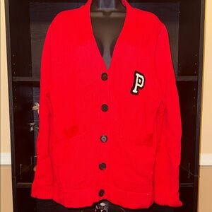 PINK Victoria's Secret Red Cardigan Sweater
